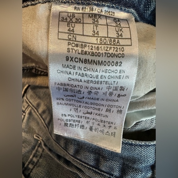 Guess Jeans Mens Slim Straight Del Mar Fit Blue Dark Wash Denim Classic 34x30. - Picture 5 of 13